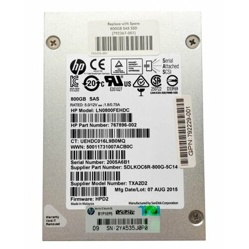 Жесткий диск HP 792367-001 800Gb SAS 2,5 SSD