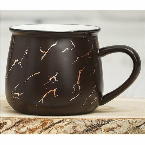 Кружка эврика подарки Мрамор №3 черн Эврика