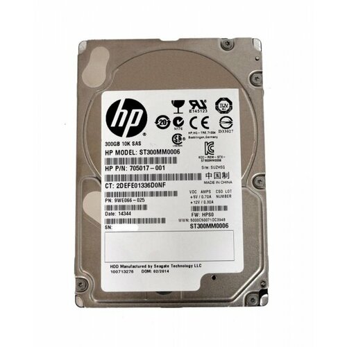 Жесткий диск HP 705017-001 300Gb SAS 25 HDD 4638500₽