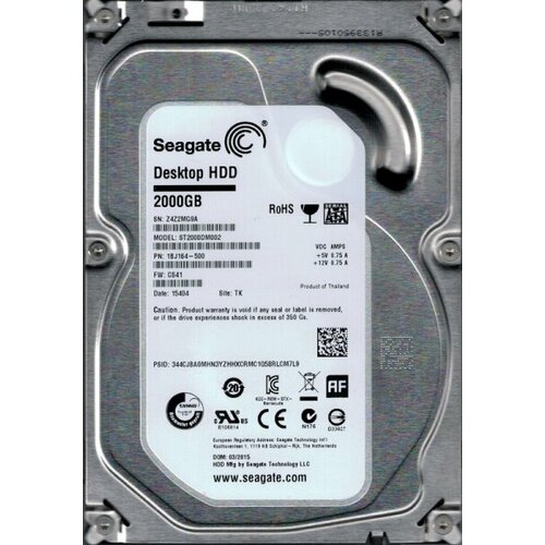 Жесткий диск Seagate 1BJ164 2Tb 7200 SATAIII 3.5 HDD жесткий диск seagate st2000nm0051 2tb 7200 sataiii 3 5 hdd