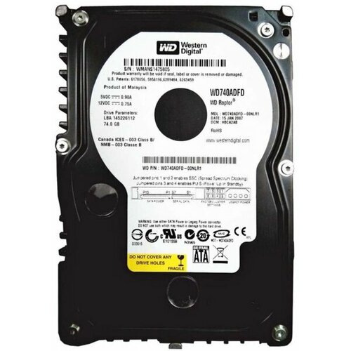 Жесткий диск Western Digital WD740ADFD 74Gb SATA 35 HDD 701000₽