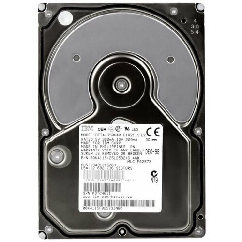 Жесткий диск IBM DTTA-350640 64Gb IDE 5400 35 HDD 228500₽