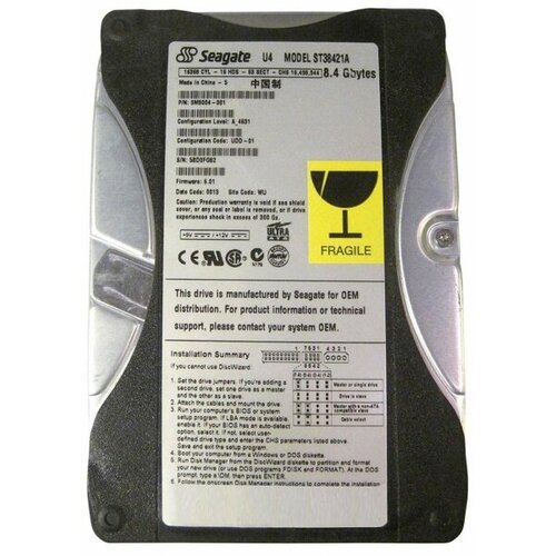 Жесткий диск Seagate ST38421A 84Gb 5400 IDE 35 HDD 302000₽