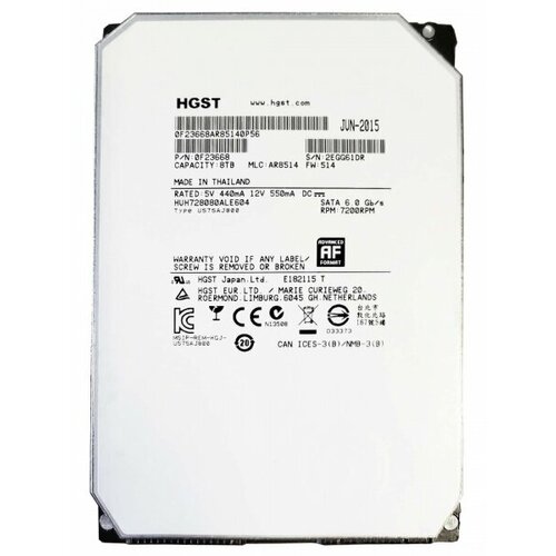 Жесткий диск Hitachi HUH728080ALE604 8Tb 7200 SATAIII 35 HDD 2549000₽