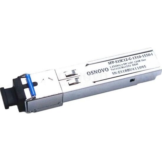 Оптический SFP Модуль промышленный OSNOVO SFP-S1SC12-G-1310-1550-I