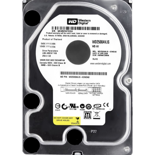 Жесткий диск Western Digital WD2500AVJS 250GB SATA HDD 396500₽