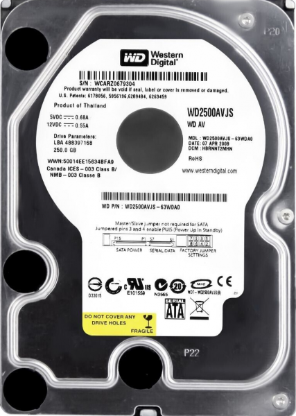 Жесткий диск Western Digital WD2500AVJS 250GB SATA HDD