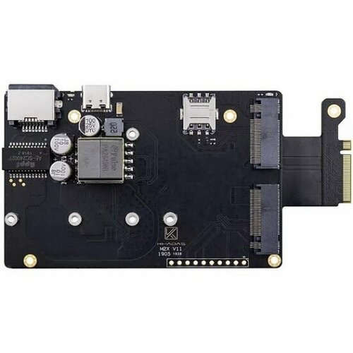 Плата интерфейсная Khadas M2X Extension Board for VIM3 & Edge-V, PoE Ethernet/NVMe SSD/4G LTE, KM2X-V-001 сетевой адаптер iocrest с m 2 на один порт 10 гбит с ethernet gigabit nic b key m key 10g 2 5g 1000m rj45 lan чип aqc107