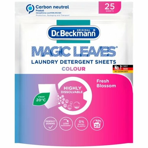 Салфетки для стирки Dr.beckmann Доктор Бекамнн Magic Leaves, для цветного белья, 25 стирок