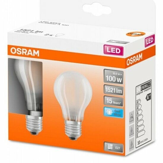 Светодиодная лампа Ledvance-osram OSRAM LEDSCLA100 10W/840 230VGL FR E27 Экопак1X2лампы OSRAM - филамент лампа