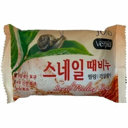 фото Мыло-пилинг отшелушивающее с улиткой Juno Snail Peeling Soap 150g
