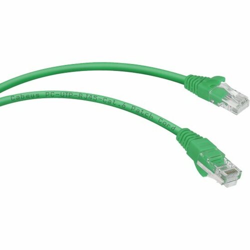 Патч-корд Cabeus U/UTP PC-UTP-RJ45-Cat.6-1m-GN категория 6, 2xRJ45/8p8c, неэкранированный, зеленый, PVC, 1м