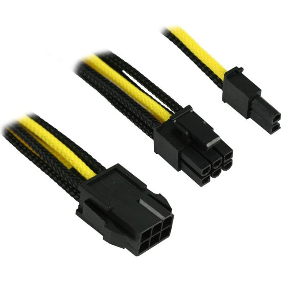 Переходник Nanoxia 6-pin PCI-E в 8-pin (6+2), 30см, black/yellow NXP683ESG