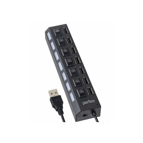 Perfeo USB-HUB 7 Port, (PF-H033 Black) чёрный (PF_C3223)