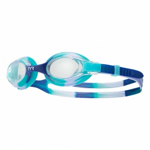 Очки для плавания детская TYR Swimple Tie Dye Jr, LGSWTD-509, прозрачные линзы, разноцветная оправа