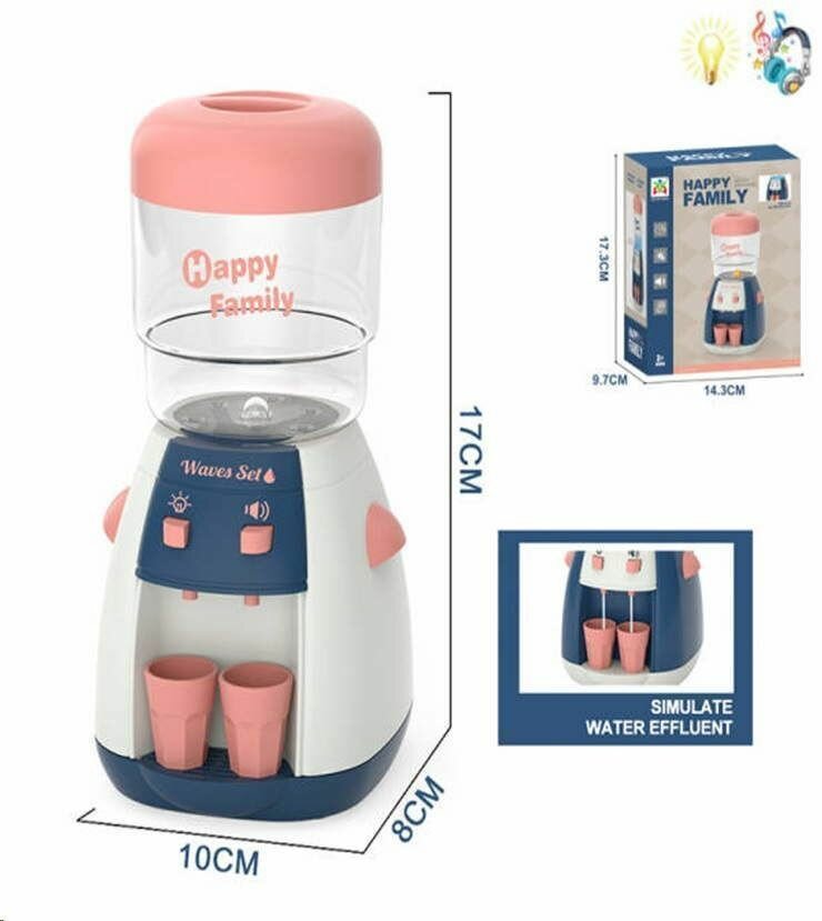 Кулер для воды на батарейкахсо светом и звуком синий, LS820B36-6