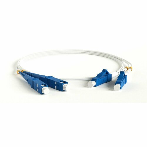 Hyperline Патч-корд FC-D2-9A1-LC UR-SC UR-H-3M-LSZH-WH Патч-корд волоконно-оптический шнур SM 9 125 G.657 , LC UPC-SC UPC, 2.0 мм, duplex, LSZH, 3м