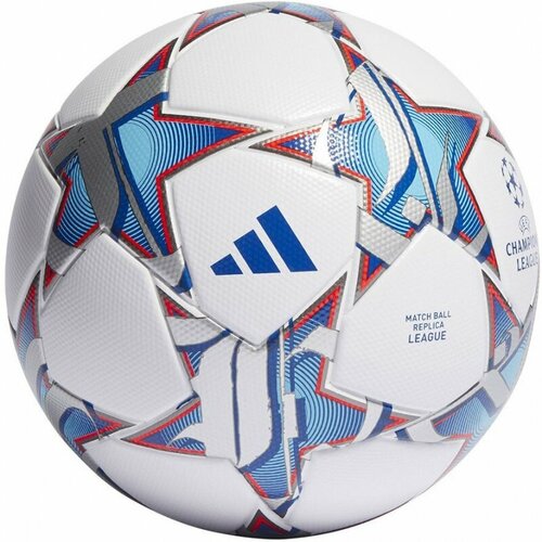 фото Мяч футбольный adidas finale league ia0954, размер 4, тпу, 32 панели, термосшивка, белый-голубой-красный