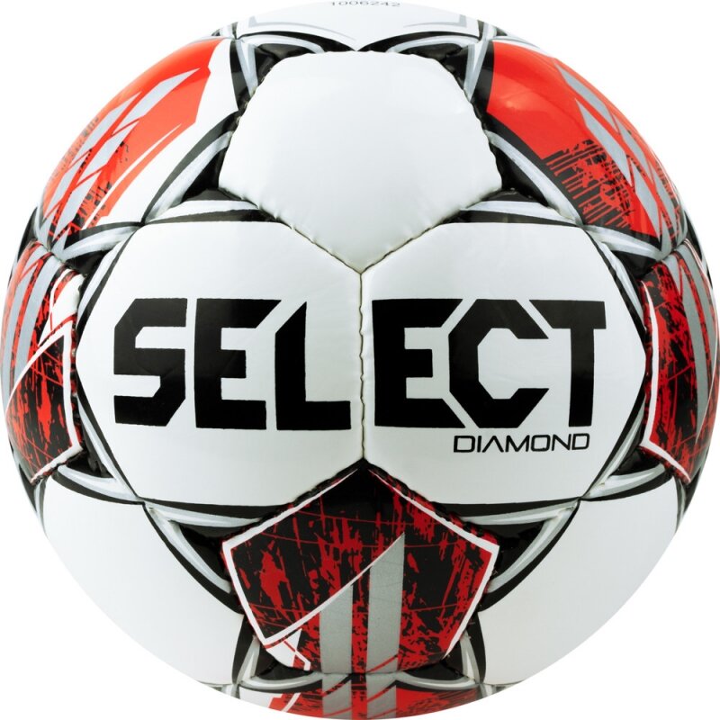 Мяч футбольный SELECT Diamond V23, 0855360003, размер 5, FIFA Basic, 32 панели, гладкий ТПУ, ручная сшивка, белый-красный