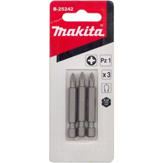 Бита MAKITA Рozidriv 1 хв-6-ти гран 1\4" 50мм3шт