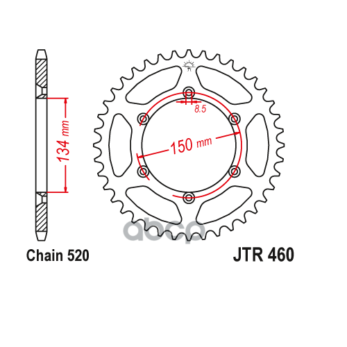 Звезда Мотоциклетная Jt Jtr460.51sc JT Sprockets арт. JTR460.51SC