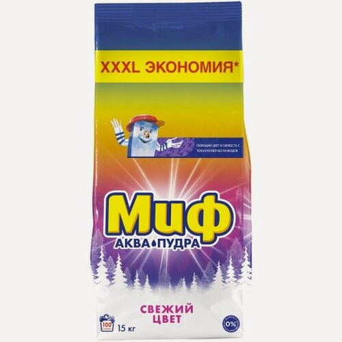 Изображение товара Стиральный порошок Миф Свежий цвет, 15 кг