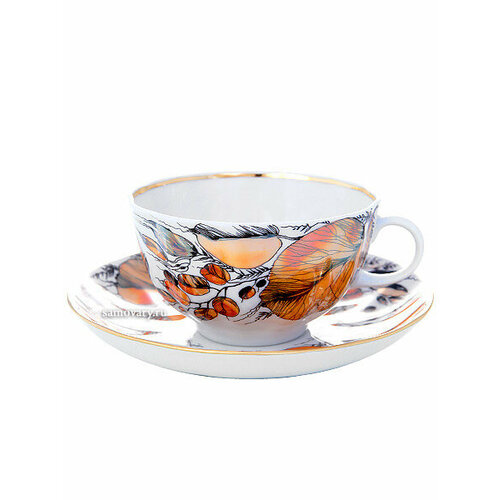 Чашка с блюдцем чайная форма 