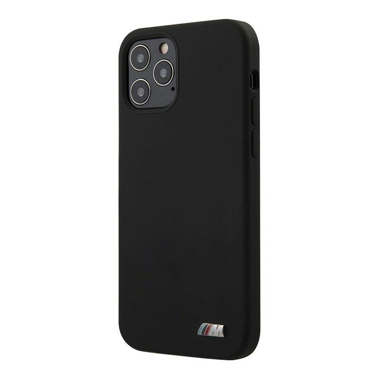 Чехол BMW M-Collection Liquid Silicone для iPhone 12 Pro Max, черный