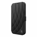 Кожаный чехол Mercedes Bow Quilted perforated Booktype для iPhone 12 mini, черный - изображение