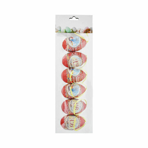 магнит на ленточках славный денек набор для творчества Ремеко Набор из 6-и декоративных изделий Пасхальное яйцо 4 х 6 см 219567