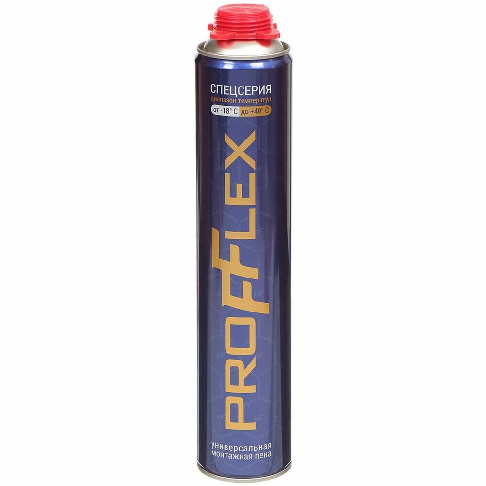 фото Пена монтажная Profflex, профессиональная, 60 л, 750 мл, 770 г, Спецсерия, всесезон, 00072