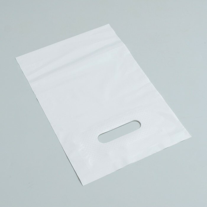 Пакет полиэтиленовый с вырубной ручкой, Белый 20-30 См, 30 мкм - фотография № 2