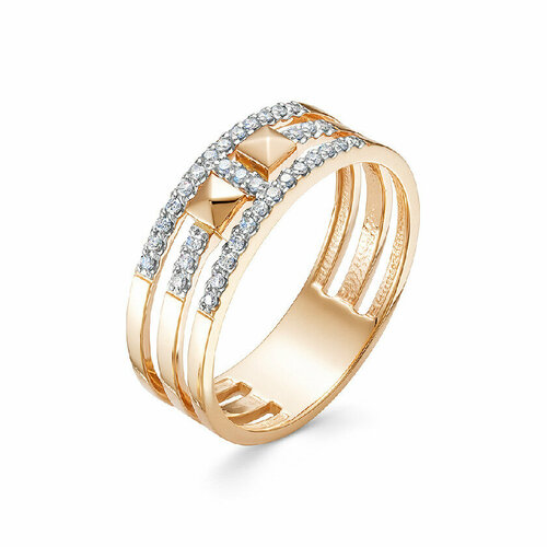 Кольцо Brilliant Style, красное золото, 585 проба, бриллиант, размер 18, золотой, красный