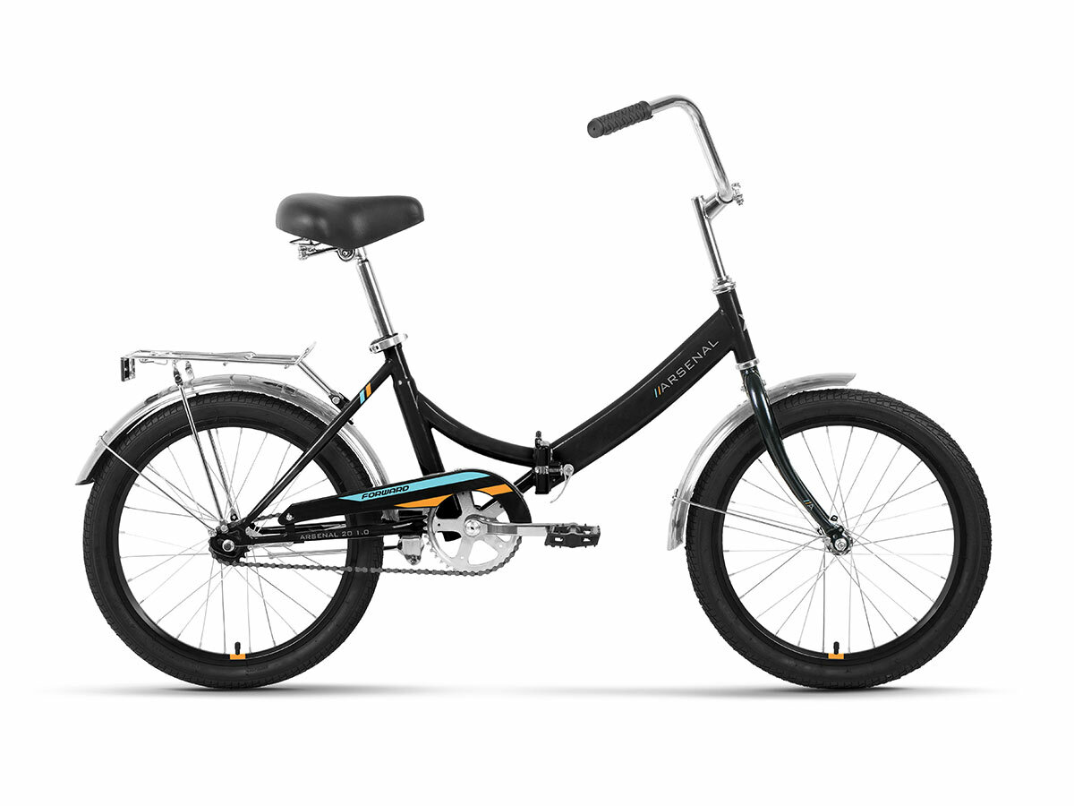 Складной велосипед Forward Arsenal 20 1.0, год 2022, цвет Черный-Оранжевый