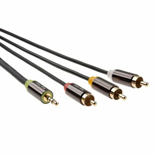 Telecom кабели TAV4545M-3M Кабель соединит 3.5 Jack M 3 RCA M , 3м, PRO кабель ningbo mini jack 3 5 mm 2 x rca jaac010 3 м черный