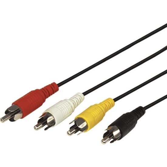 Кабель Rexant 4 RCA - 4 RCA, длина 1.5 м, черный