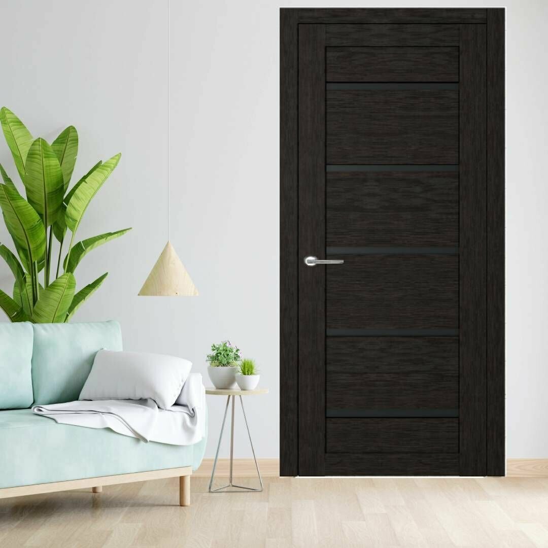 фото Межкомнатная дверь Эко-PV2 600х2000 мм венге матовое стекло (комплект)