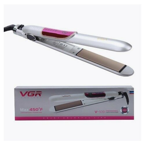 Выпрямитель для волос пластины 1025 мм турмалиновое покрытие серебро Baizheng 118700₽