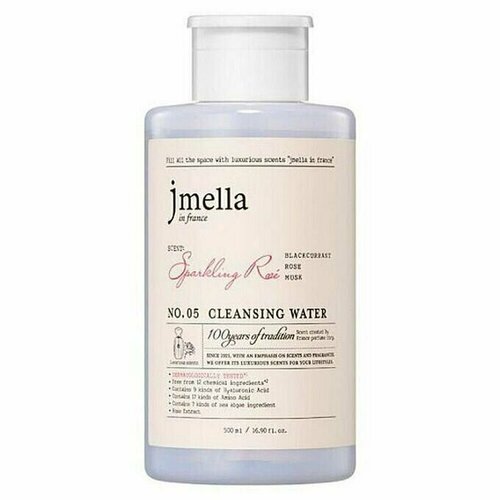 Jmella Мицелярная очищающая вода Сверкающая роза Sparkling Ros Cleansing Water парфюмированная мицеллярная вода для снятия макияжа jmella in france sparkling rosé cleansing water 500 мл