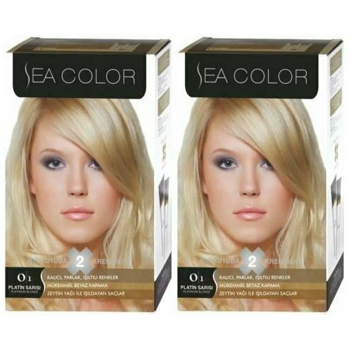 SEA COLOR HAIR DYE KIT Набор для окрашивания волос 0.1 Платиновый блонд, 2 шт.