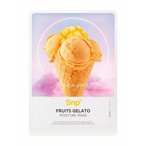 SNP Fruits Gelato Маска тканевая для лица увлажняющая, манго, 25 мл