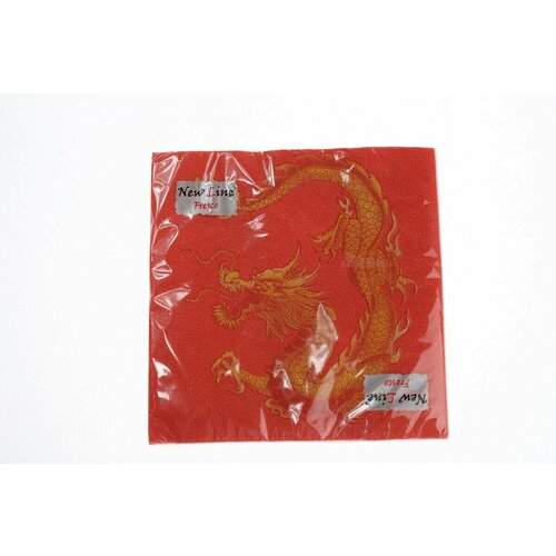 Салфетки бумажные 2сл 33*33 20шт НГ Дракон на красном New Line Fresco