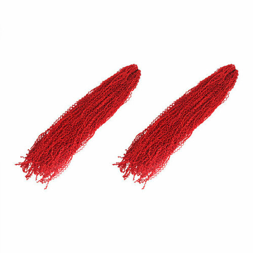 Канекалон Зизи косички гофре, волосы для наращивания, афрокудри,120 см, цвет красный (2 шт в комплекте)