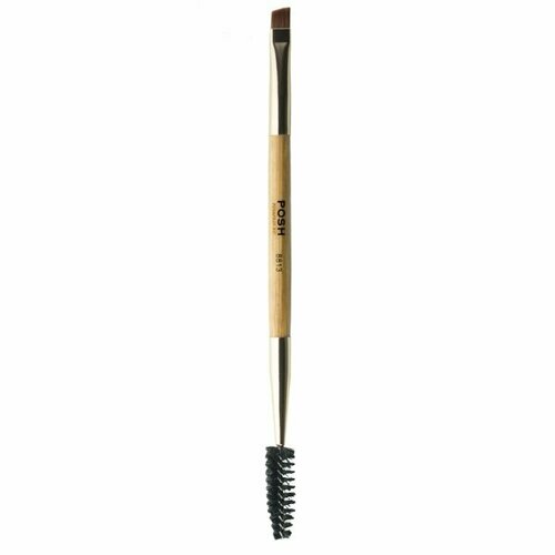 Posh Косметическая кисть Bamboo 2-х сторонняя для бровей, подводки и межреснички с брашингом