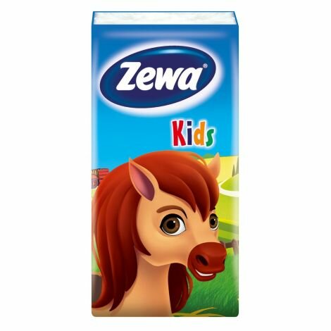 Бумажные платочки ZEWA Kids (пачка 10 платочков) 3сл