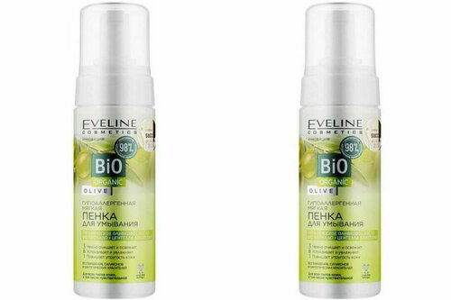 Eveline Cosmetics Bio ORGANIC Гипоаллергенная мягкая пенка для умывания 150мл , 2уп.