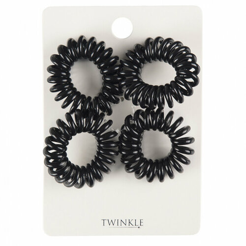 Силиконовые резинки для волос TWINKLE Black, 4 шт