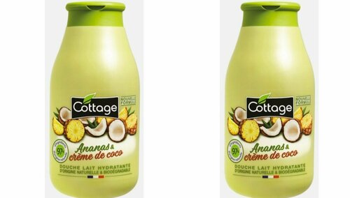 Cottage Молочко для душа увлажняющее ананас кокос,250 мл,2 шт