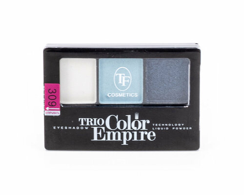 TF cosmetics / ТФ косметикс Тени для век сухие Trio Color Empire 309 для любого типа кожи морской бриз 3 цвета в палетке 11г / глиттер для лица