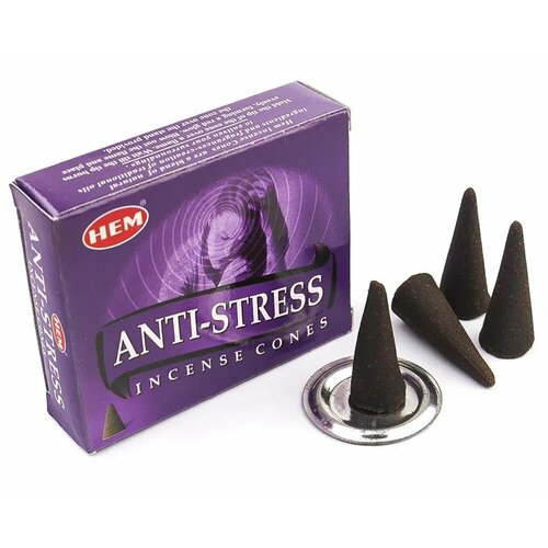 Благовония HEM ANTI-STRESS (Антистресс), 10 конусов благовония hem набор 6 шт антистресс шестигранники